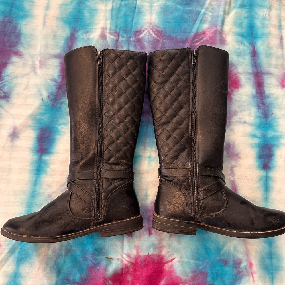 Girls size 3 tall black boots